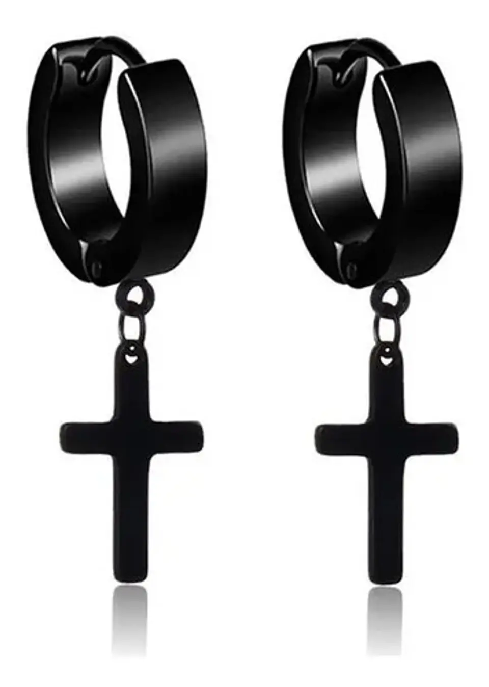 Aretes Pendientes Candongas Cruz Acero Inoxidable Hombre 8