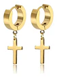 Aretes Pendientes Candongas Cruz Acero Inoxidable Hombre - Miniatura 9