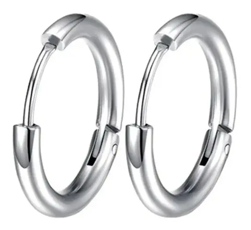 Aretes Pendientes Candongas Cruz Acero Inoxidable Hombre 13