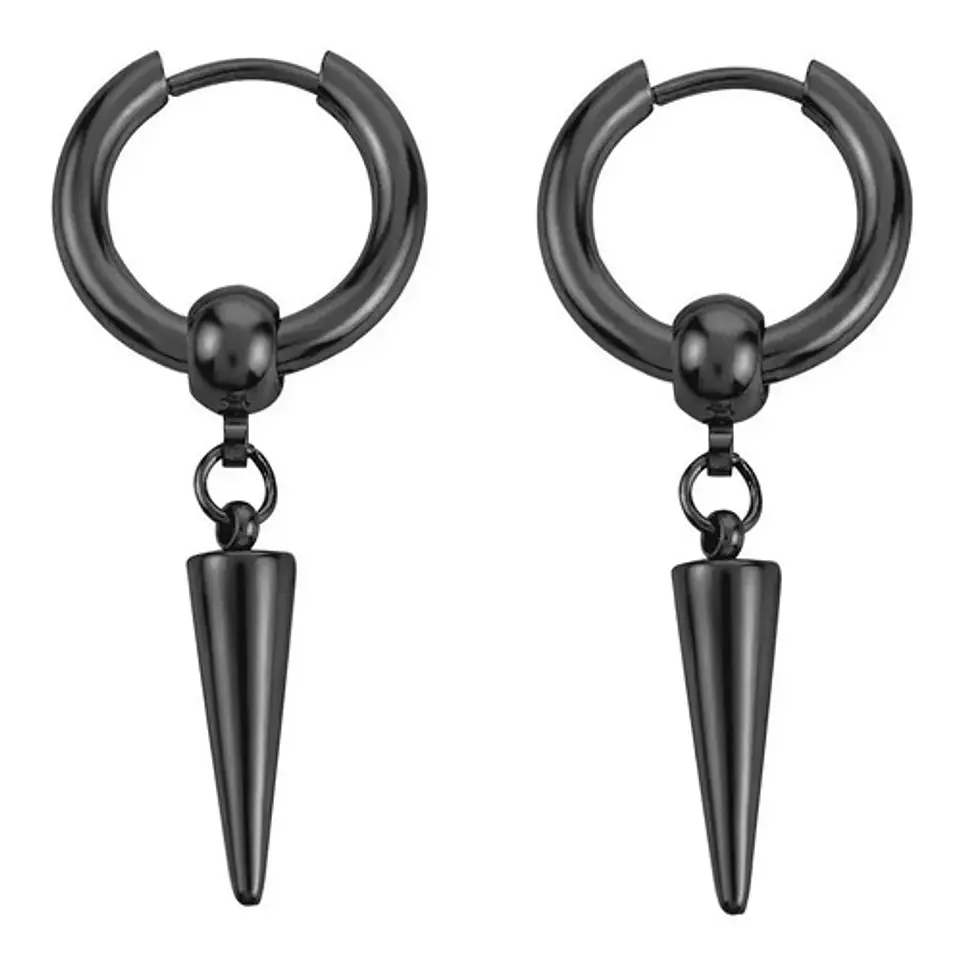 Aretes Pendientes Candongas Cruz Acero Inoxidable Hombre 14