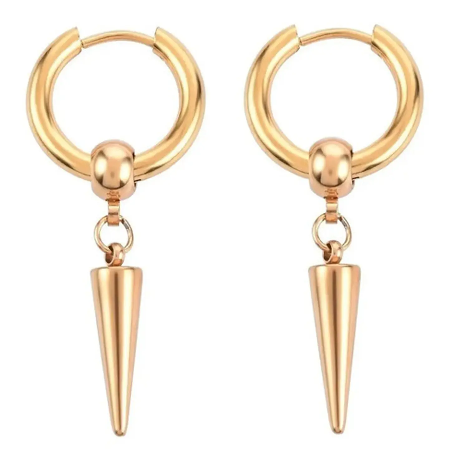 Aretes Pendientes Candongas Cruz Acero Inoxidable Hombre 17