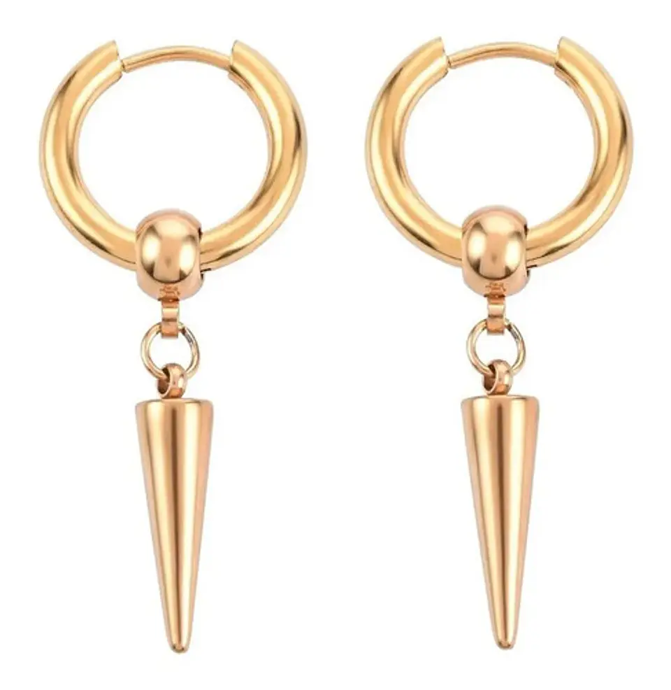 Aretes Pendientes Candongas Cruz Acero Inoxidable Hombre 17