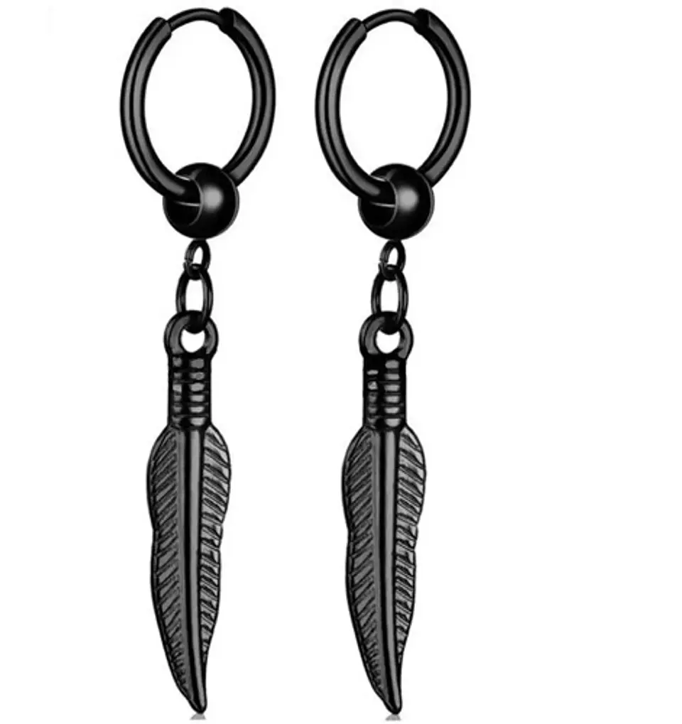 Aretes Pendientes Candongas Cruz Acero Inoxidable Hombre 22