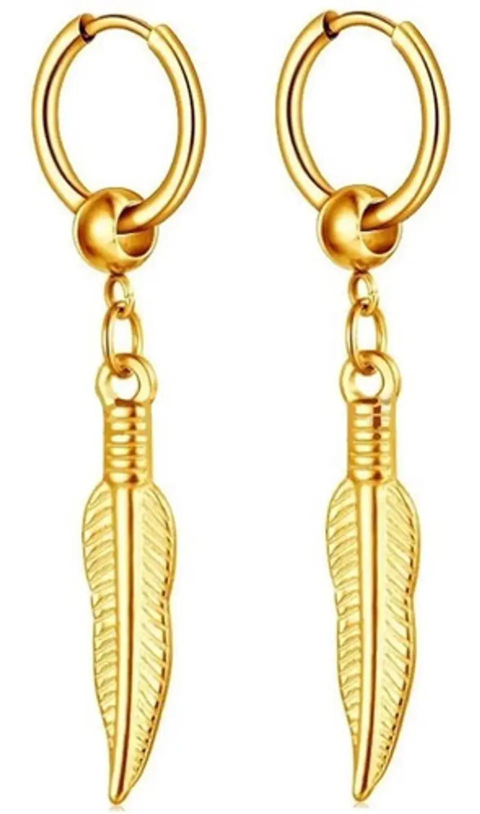 Aretes Pendientes Candongas Cruz Acero Inoxidable Hombre 23