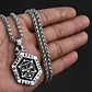 Collar Dije Tótem Runa Odin Vikingo Acero Color Plata Hombre - Miniatura 2