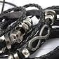 Pulsera Manillas Brazalete Cuero Genuino Skull Biker Hombre - Miniatura 10