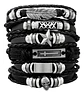 Pulsera Manillas Brazalete Cuero Genuino Skull Biker Hombre - Miniatura 14