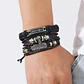 Pulsera Manillas Brazalete Cuero Genuino Skull Biker Hombre - Miniatura 19