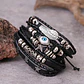 Pulsera Manillas Brazalete Cuero Genuino Skull Biker Hombre - Miniatura 24