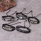 Pulsera Manillas Brazalete Cuero Genuino Skull Biker Hombre - Miniatura 25