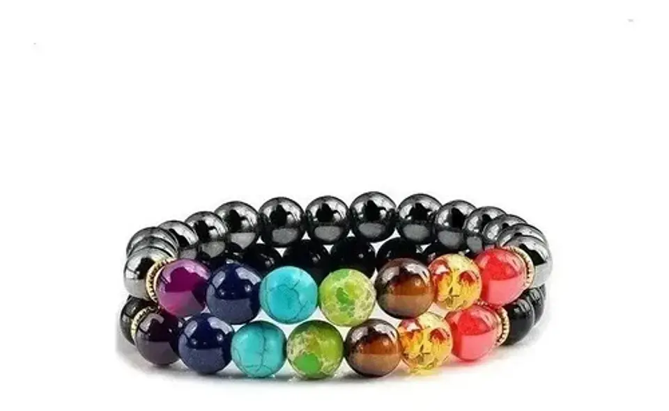 2 Unds Pulsera Manilla Piedras Naturales Chakra Hombre Mujer 1