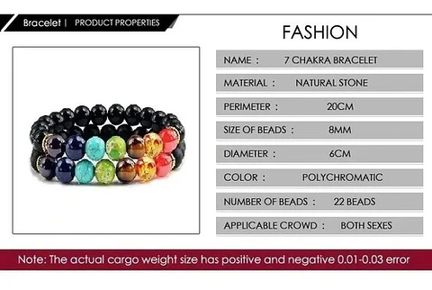 2 Unds Pulsera Manilla Piedras Naturales Chakra Hombre Mujer