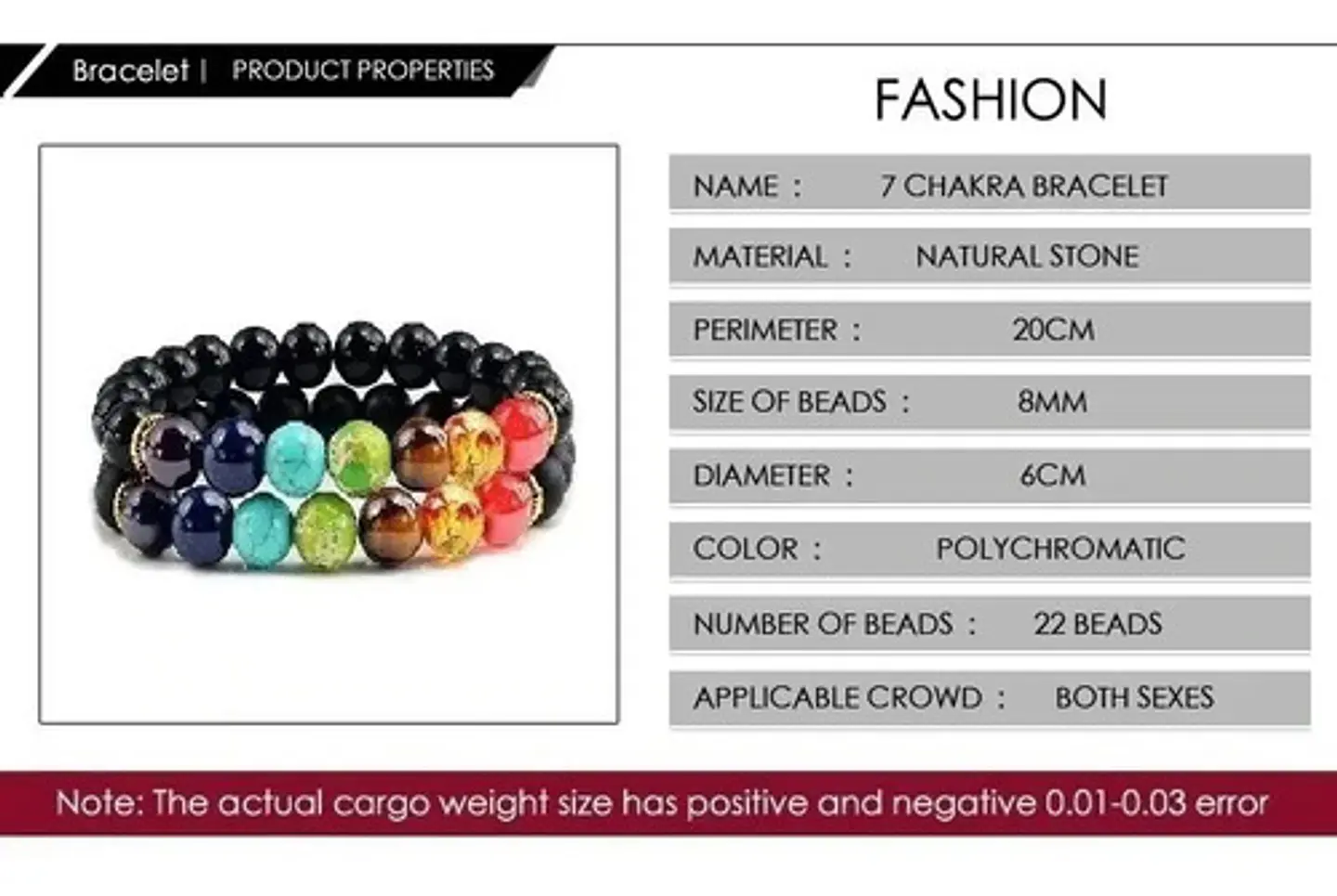 2 Unds Pulsera Manilla Piedras Naturales Chakra Hombre Mujer 2