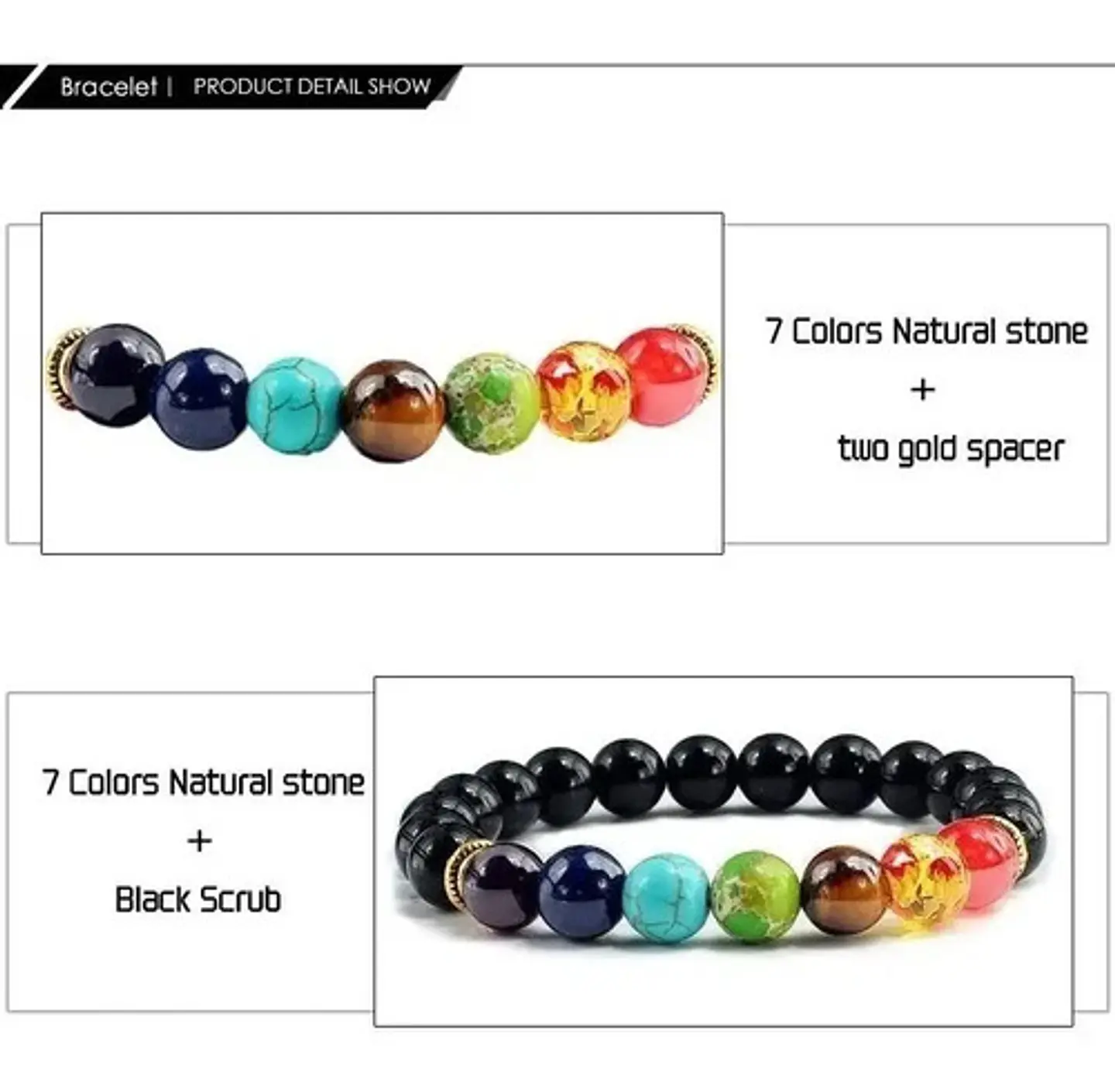 2 Unds Pulsera Manilla Piedras Naturales Chakra Hombre Mujer 3