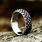 Anillo Argolla Escamas Dragon Color Plata De Acero Hombre - Miniatura 5