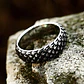 Anillo Argolla Escamas Dragon Color Plata De Acero Hombre - Miniatura 6