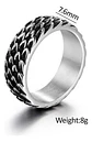 Anillo Argolla Escamas Dragon Color Plata De Acero Hombre - Miniatura 8