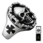 Anillo Biker Motociclista Craneo Calavera Color Plata Hombre - Miniatura 1