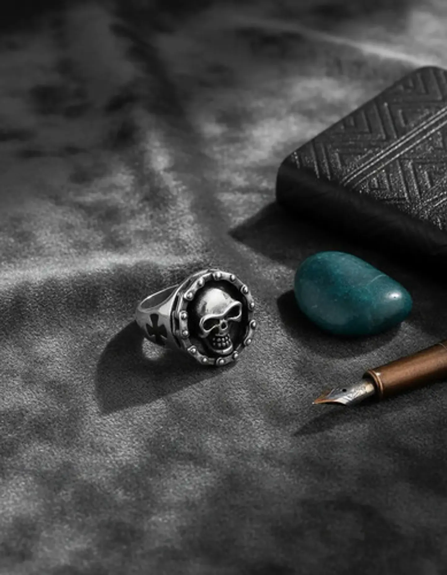 Anillo Biker Motociclista Craneo Calavera Color Plata Hombre 5