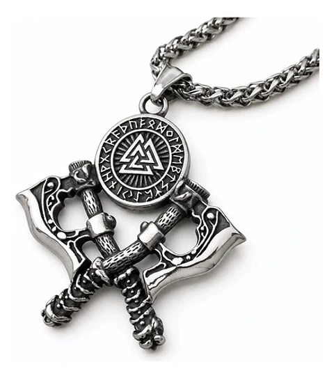 Collar Vikingo En Acero Para Hombre Dije Valknut