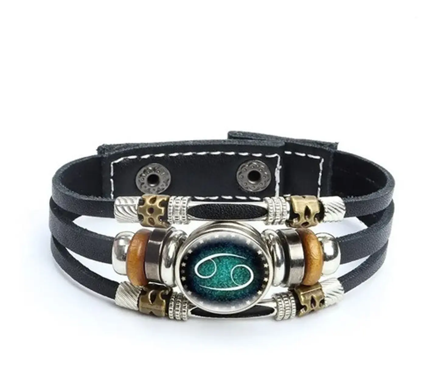 Pulsera Manilla Cuero Zodiacal Signo Zodiaco Hombre Y Mujer 4