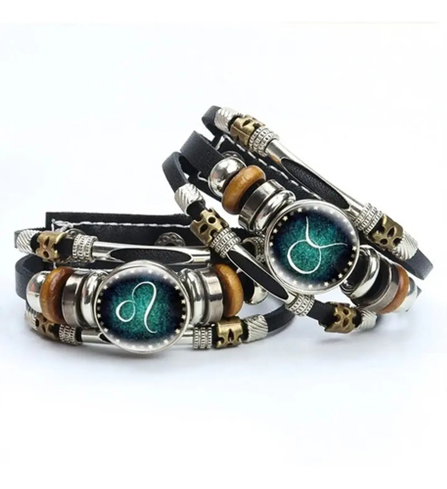 Pulsera Manilla Cuero Zodiacal Signo Zodiaco Hombre Y Mujer 5