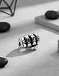 Anillo Puño Gótico Cráneo Calavera Acero Color Plata Hombre - Miniatura 7