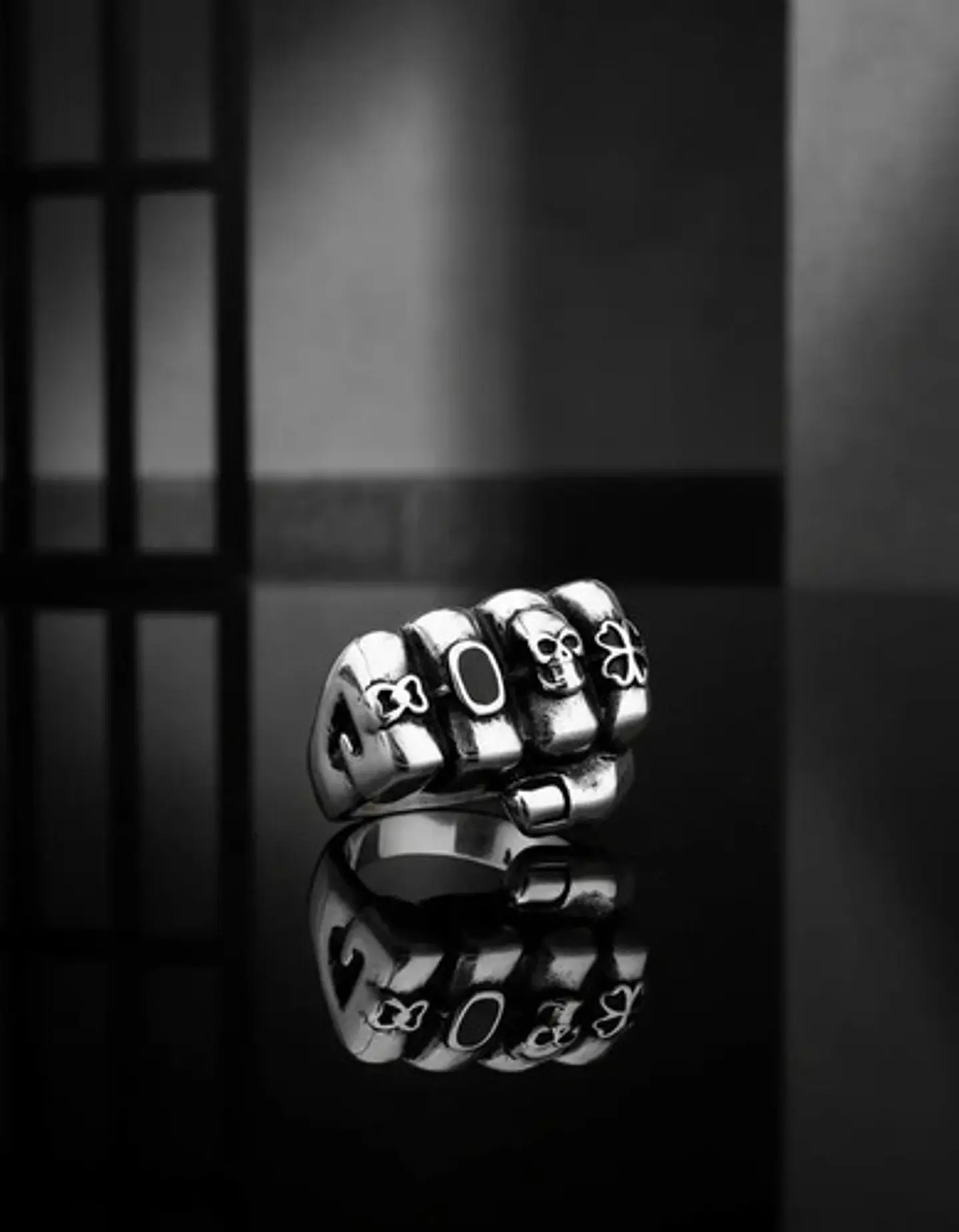 Anillo Puño Gótico Cráneo Calavera Acero Color Plata Hombre 9