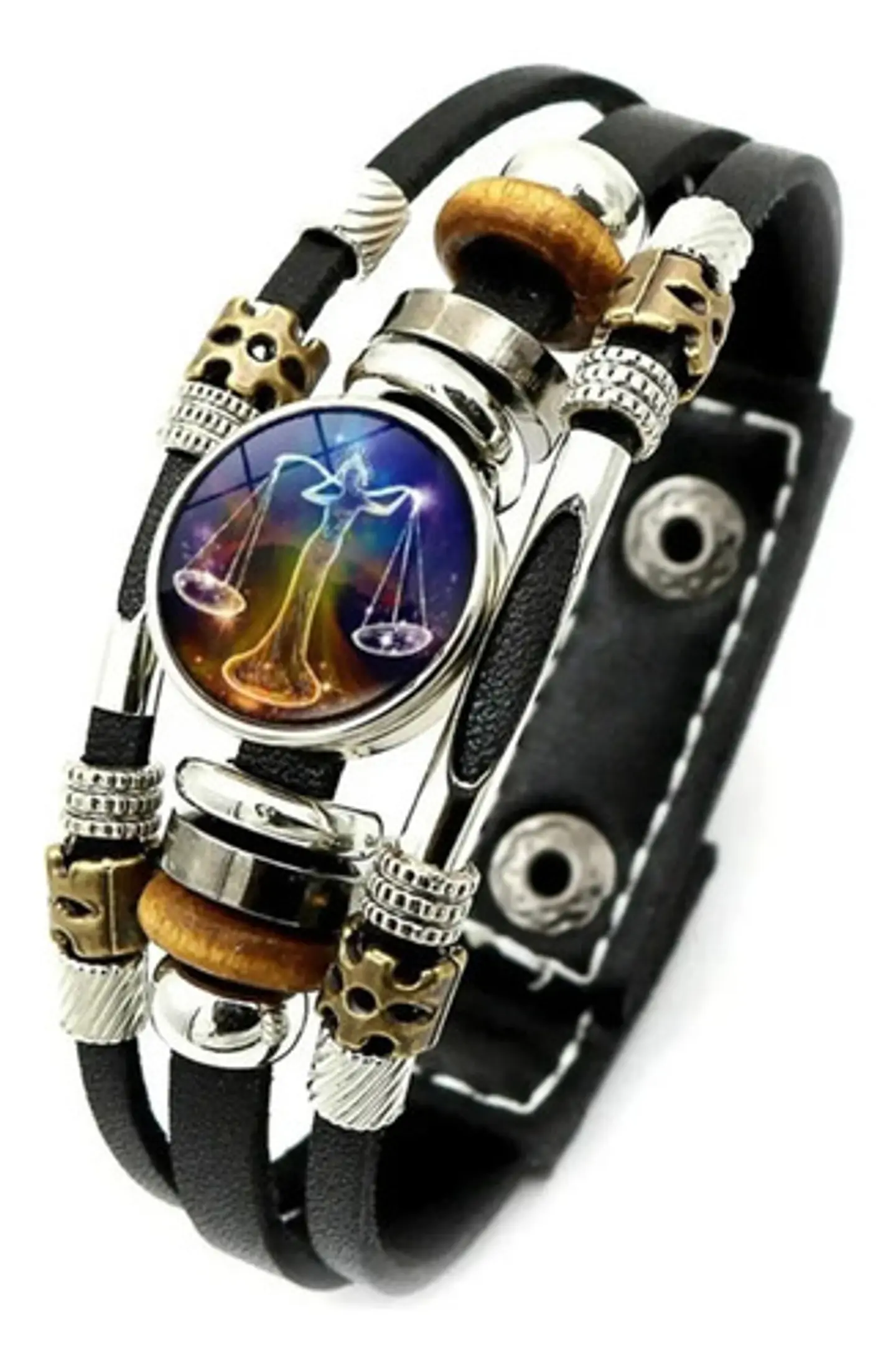 Pulsera Manilla De Cuero Signo Zodiaco Zodiacal Hombre Mujer 53