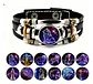 Pulsera Manilla De Cuero Signo Zodiaco Zodiacal Hombre Mujer - Miniatura 57