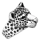 Anillo Cabeza Leopardo Animal Color Plata De Acero Hombre - Miniatura 1
