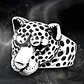 Anillo Cabeza Leopardo Animal Color Plata De Acero Hombre - Miniatura 5