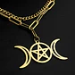 Collar En Acero Para Mujer Dije Luna Diosa Wicca Pentagrama - Miniatura 6