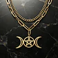 Collar En Acero Para Mujer Dije Luna Diosa Wicca Pentagrama - Miniatura 8