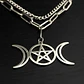 Collar En Acero Para Mujer Dije Luna Diosa Wicca Pentagrama - Miniatura 18