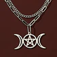 Collar En Acero Para Mujer Dije Luna Diosa Wicca Pentagrama - Miniatura 20