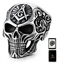 Anillo Para Hombres Forma De Cráneo Calavera Mason De Acero - Miniatura 1