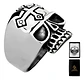 Anillo Cruz Gotico Cráneo Calavera Acero Color Plata Hombre - Miniatura 1