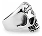 Anillo Cruz Gotico Cráneo Calavera Acero Color Plata Hombre - Miniatura 2