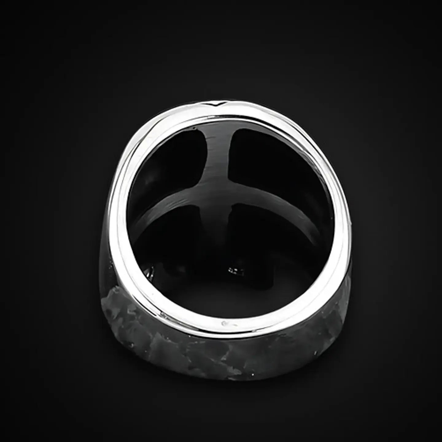 Anillo Cruz Gotico Cráneo Calavera Acero Color Plata Hombre 10