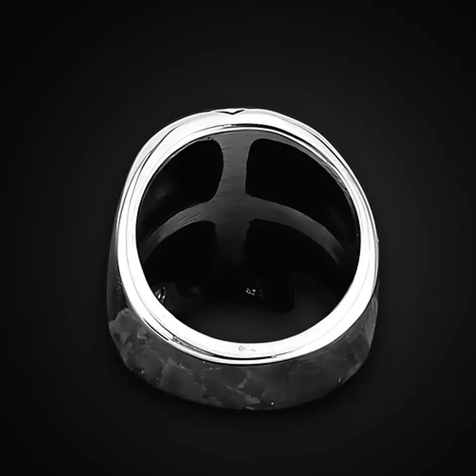 Anillo Cruz Gotico Cráneo Calavera Acero Color Plata Hombre 10