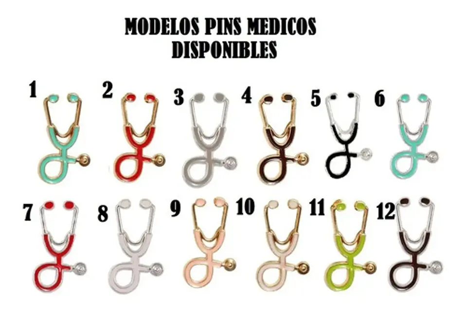 3 Unds Broches Pin Médico Hospital Estetoscopio Hombre Mujer 2