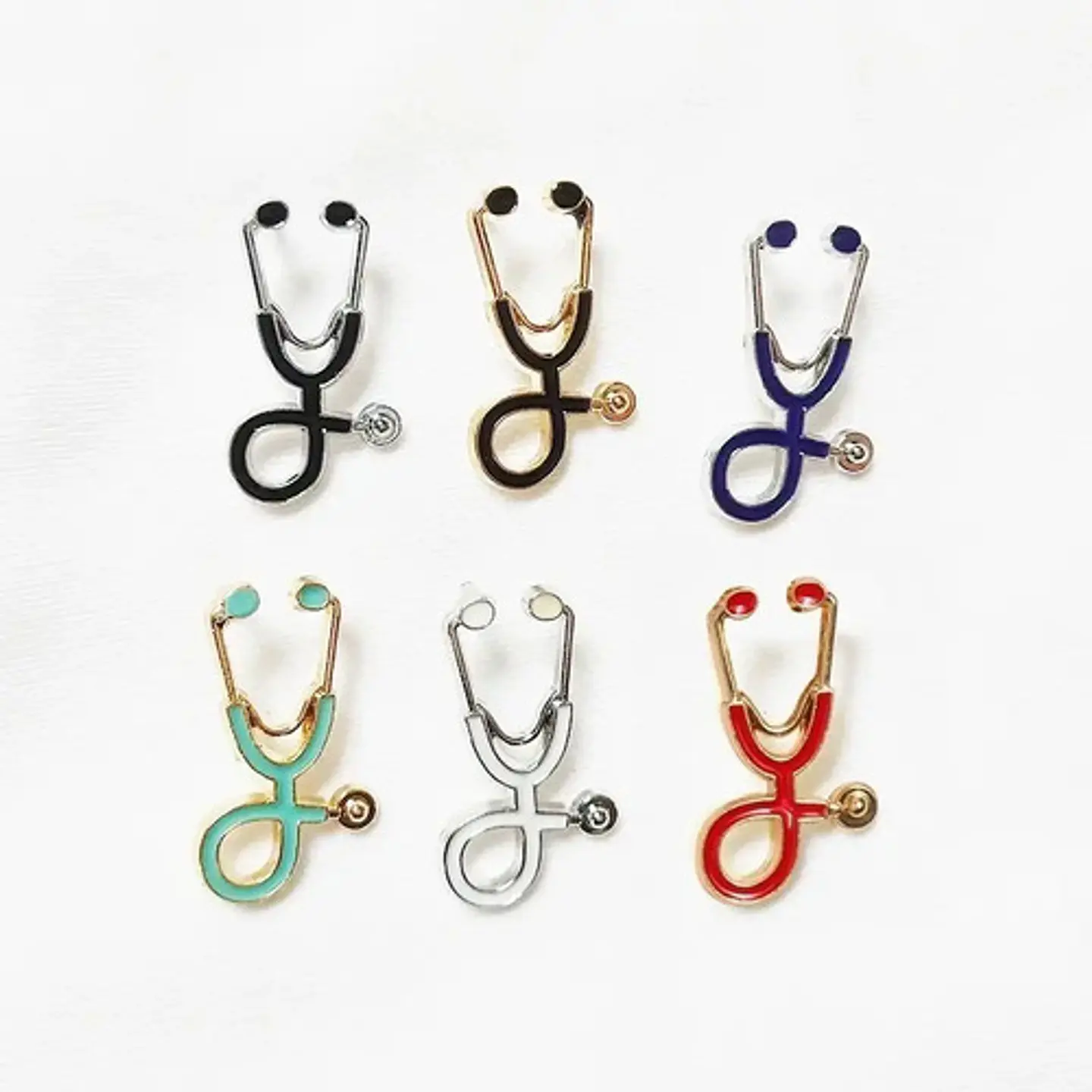 3 Unds Broches Pin Médico Hospital Estetoscopio Hombre Mujer 4