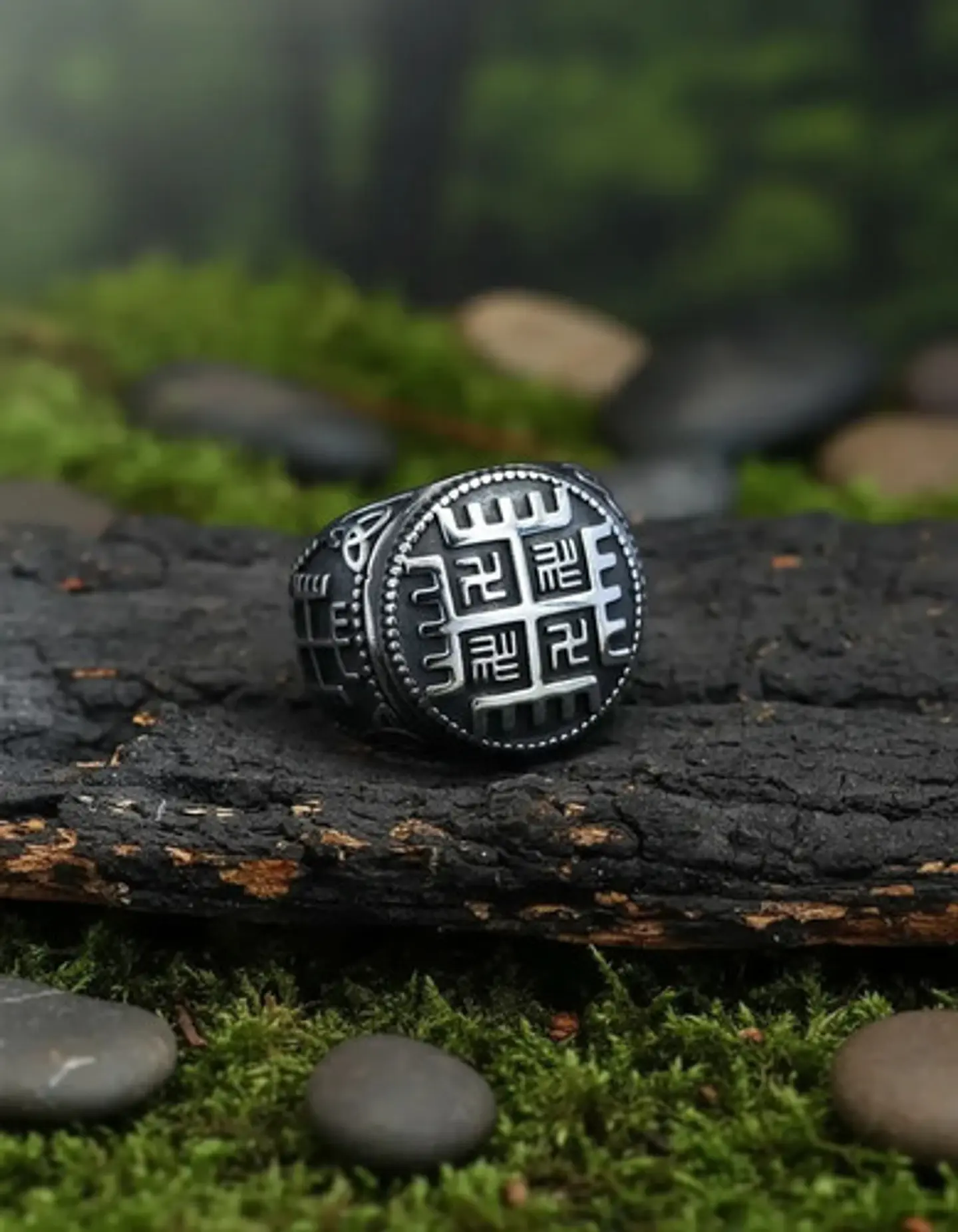 Anillo Color Plata De Acero Eslavo Celta Mano De Dios Hombre 2