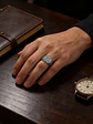Anillo Color Plata De Acero Eslavo Celta Mano De Dios Hombre - Miniatura 6