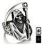 Anillo Acero Inoxidable Color Plata Parca Cráneo Para Hombre - Miniatura 1