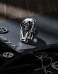 Anillo Acero Inoxidable Color Plata Parca Cráneo Para Hombre - Miniatura 7