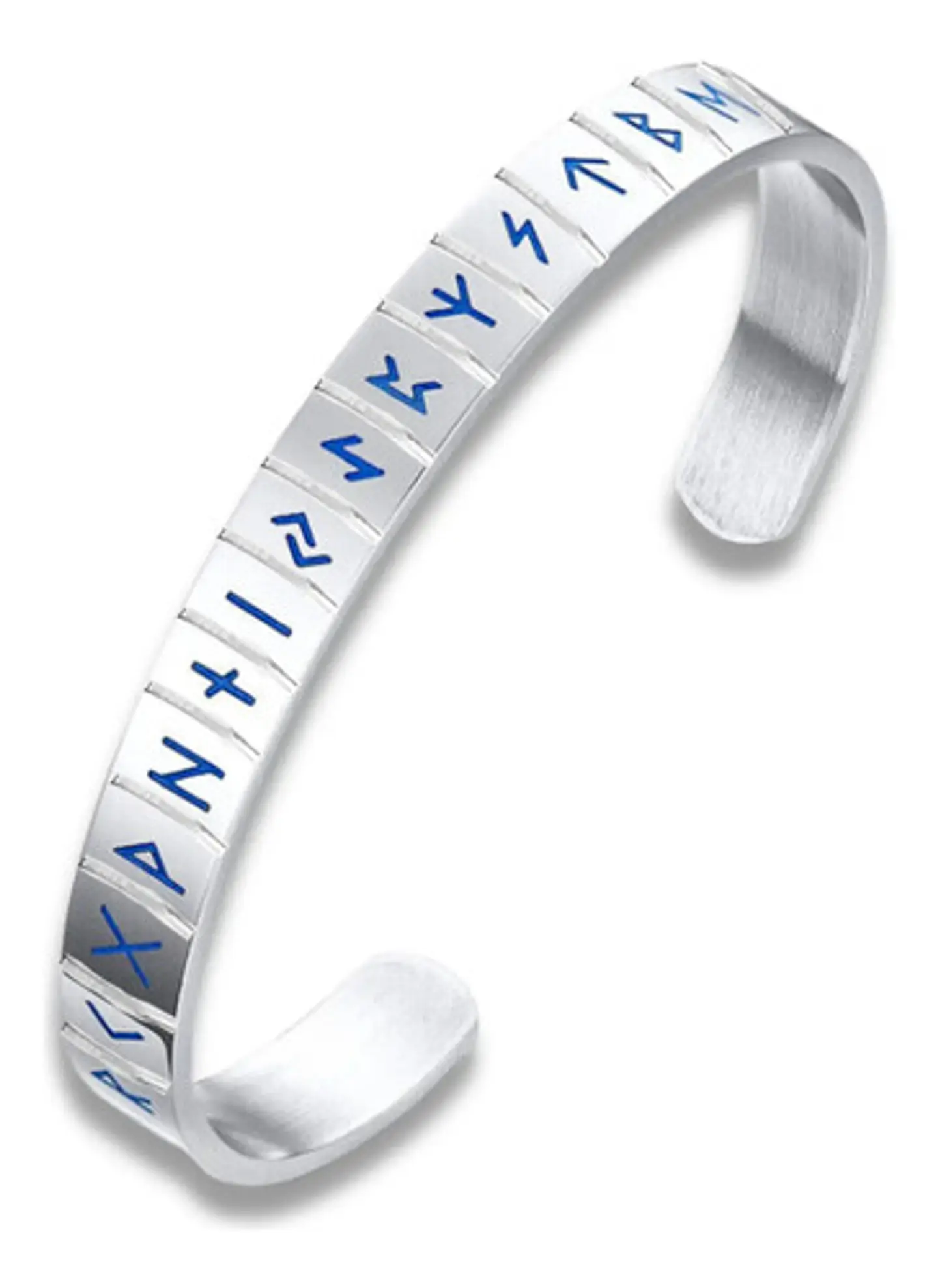 Pulsera Color Plata Runas Brilla Luminosas Vikingo Hombre 1