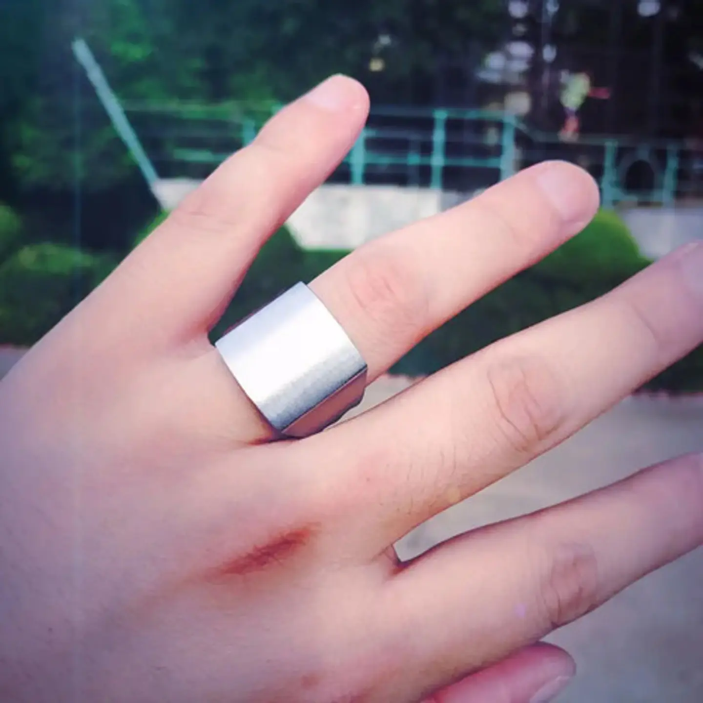Anillo Color Plata Urbano Acero Inoxidable Industrial Hombre 3