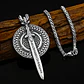 Collar Dije Escudo Y Espada Vikingo Acero Color Plata Hombre Plateado - Miniatura 5